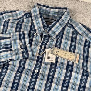 Southern Tide Skipjack Tailored Fit Plaid Shirt Blue Ocean Channel Mens M New